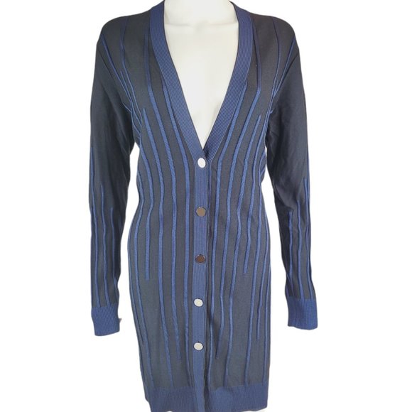 St. John Prussian Blue/ Caviar Cardigan - Picture 1 of 6